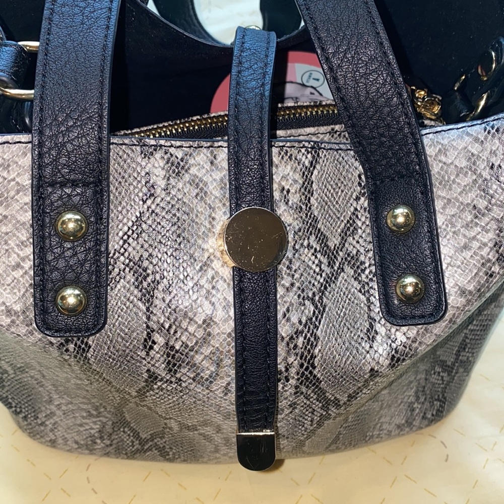 Charming Charlie Python Print Handbag With Remova… - image 7